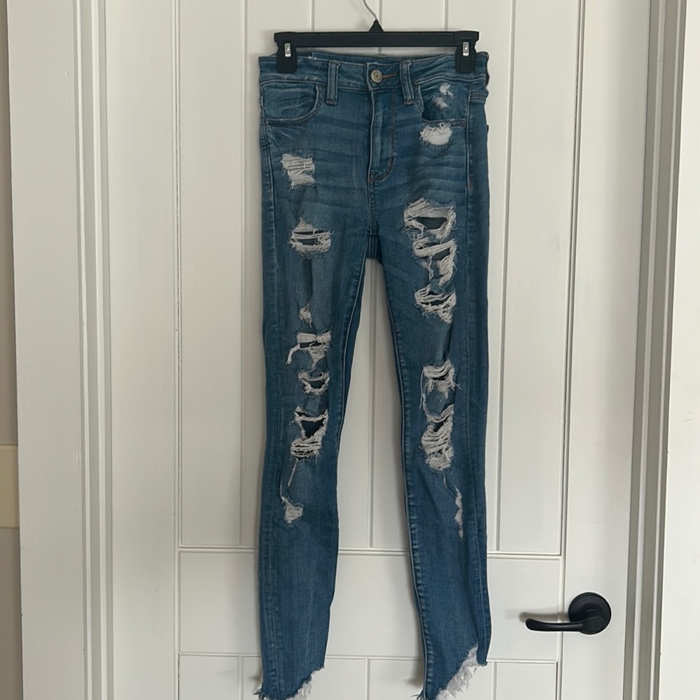 American Eagle distressed skinny jeans